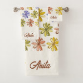 Elegant Flower Pattern Bad Handdoek (Insitu)