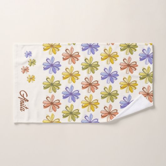 Elegant Flower Pattern Bad Handdoek (Handdoek)