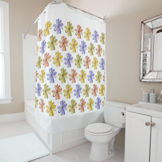 Elegant Flower Pattern Douchegordijn (In situ)