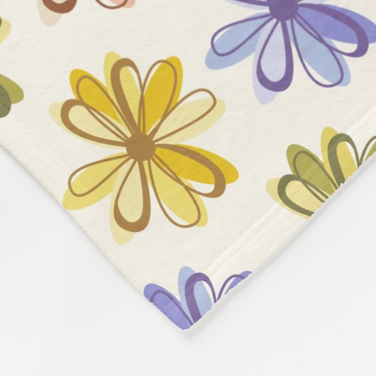 Elegant Flower Pattern Fleece Deken (Hoek)