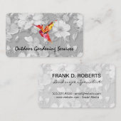 Elegant Flower Pattern Grey and Hummingbird Visitekaartje (Voorkant / Achterkant)