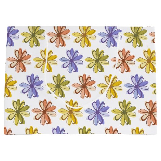 Elegant Flower Pattern Groot Cadeauzakje (Voorkant)