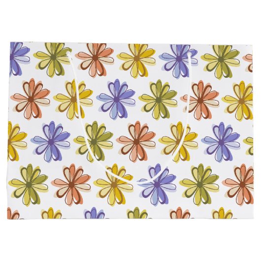 Elegant Flower Pattern Groot Cadeauzakje (Achterkant)