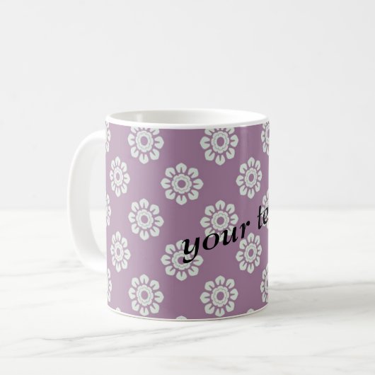 Elegant Flower Pattern Koffiemok (Voorkant links)