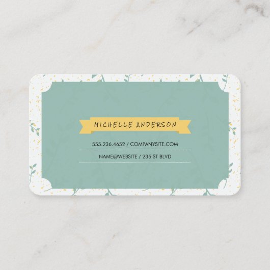 Elegant Flower Pattern Visitekaartje (Achterkant)