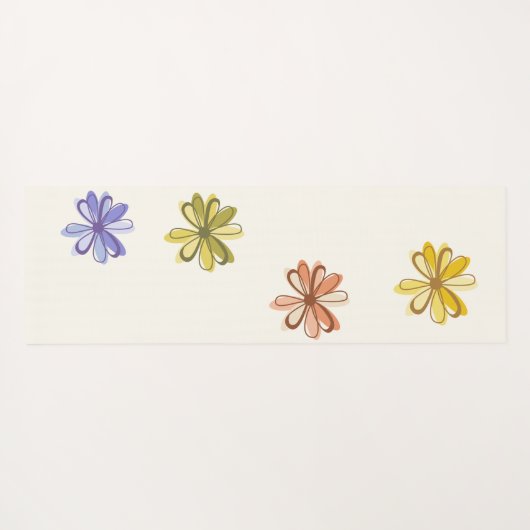 Elegant Flower Pattern Yogamat (Achterkant (horizontaal))