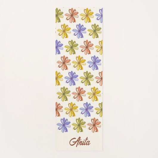 Elegant Flower Pattern Yogamat (Voorkant)