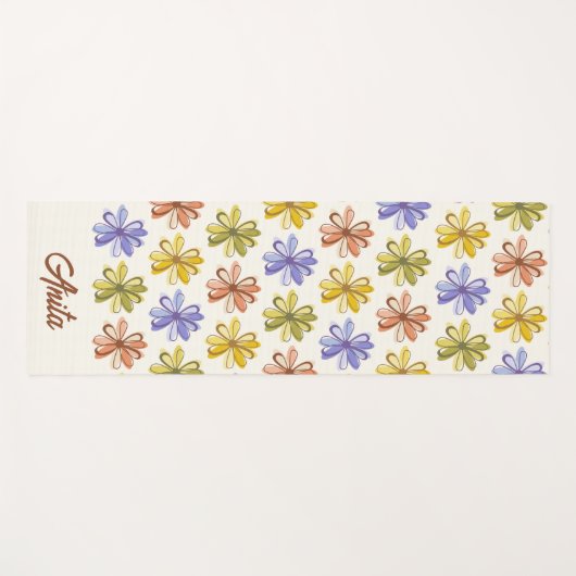 Elegant Flower Pattern Yogamat (Voorkant (horizontaal))