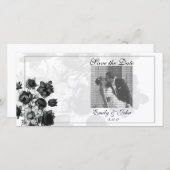 Elegant Flower Save the Date Photo Cards (Voorkant / Achterkant)