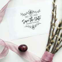 Elegant Flower Save the Date Wedding