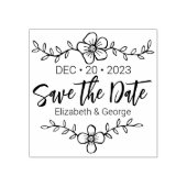 Elegant Flower Save the Date Wedding Rubberstempel (Afrduk)