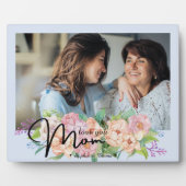 Elegant Flower Script Love You mam Foto Fotoplaat (Voorkant)