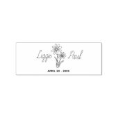 Elegant Flower Script Sla de datum op Rubberstempel (Afrduk)
