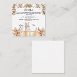 Elegant flower summer wedding informatiekaartje