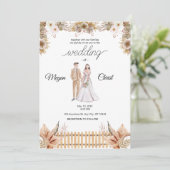 Elegant flower summer wedding kaart (Staand voorkant)