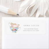 Elegant Flower Tea Bridal Brunch Address Label (Insitu)