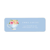 Elegant Flower Tea Bridal Brunch Address Label (Voorkant)