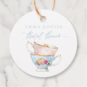 Elegant Flower Tea Bridal Brunch Bedankjes Labels (Voorkant)