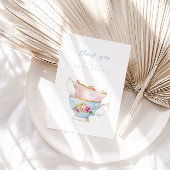 Elegant Flower Tea Bridal Brunch Bedankkaart