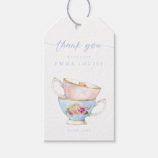 Elegant Flower Tea Bridal Brunch Cadeaulabel (Voorkant)