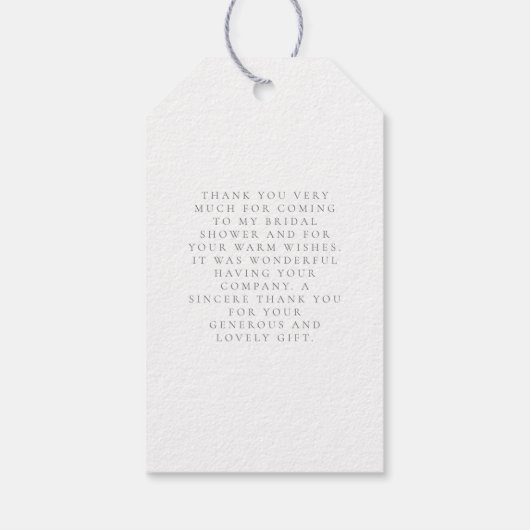 Elegant Flower Tea Bridal Brunch Cadeaulabel (Achterkant)