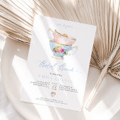 Elegant Flower Tea Bridal Brunch Invitation Kaart