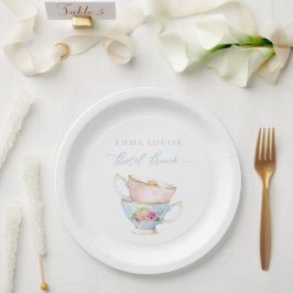 Elegant Flower Tea Bridal Brunch Paper Borden Papieren Bordje