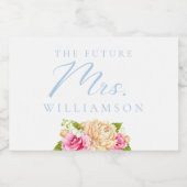 Elegant Flower Tea Bridal Brunch Sparkling Wijnetiket (Enkel label)