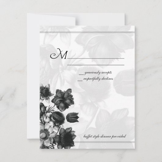 Elegant Flower Wedding RSVP-kaarten RSVP Kaartje (Voorkant)