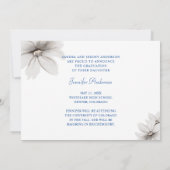 Elegant Flowers Afstudeerder Fotoaankondiging blau Aankondiging (Achterkant)