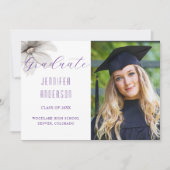 Elegant Flowers Afstudeerder Fotoaankondiging Paar Aankondiging (Voorkant)