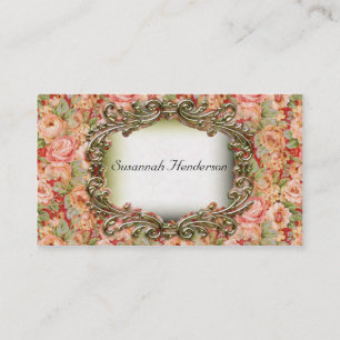 Elegant Flowers and Blooms Gold Visitekaartjes