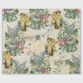 Elegant  Flowers Angels Old Script Cadeaupapier (Vlak)