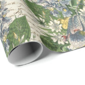 Elegant  Flowers Angels Old Script Cadeaupapier (Rol Hoek)