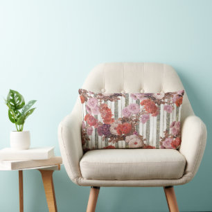 Elegant  Flowers Antiek sleepstrips Kussen