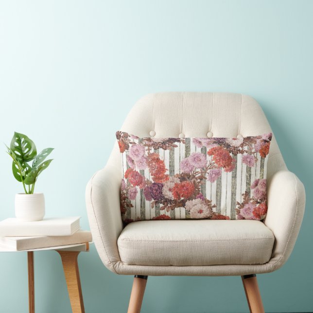 Elegant  Flowers Antiek sleepstrips Kussen (Stoel)