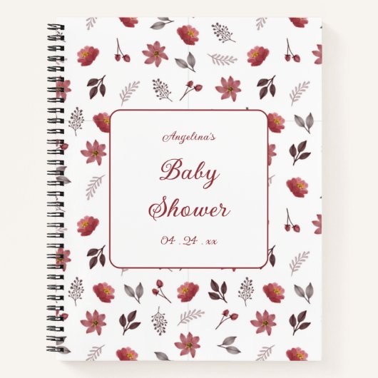 Elegant Flowers Baby shower Geschenklijst Notitieb Notitieboek (Voorkant)