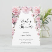 Elegant Flowers Baby shower Kaart (Staand voorkant)
