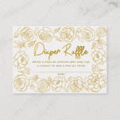 Elegant Flowers Baby shower Luier Raffle Kaart (Voorkant)