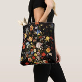 Elegant Flowers Black Floral Tote Bag (Dichtbij)
