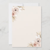 Elegant Flowers Boho Bridal Shower Kaart (Achterkant)