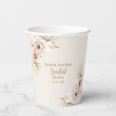 Elegant Flowers Boho Bridal Shower Papieren Bekers (Achterkant)