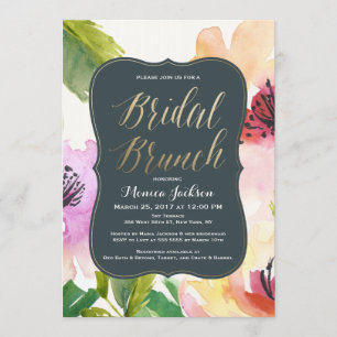 Elegant Flowers Bridal Brunch Vrijgezellenfeest Kaart