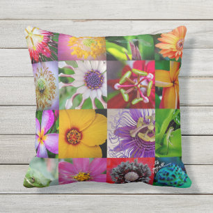 Elegant Flowers en Creatures Floral Pattern Buitenkussen