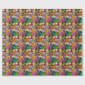 Elegant Flowers en Creatures Floral Pattern Cadeaupapier (Vlak)