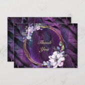 Elegant Flowers en Feathers Bedankkaart (Voorkant / Achterkant)