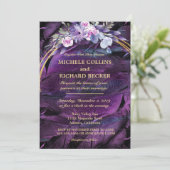 Elegant Flowers en Feathers Kaart (Staand voorkant)