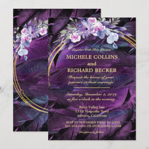 Elegant Flowers en Feathers Kaart