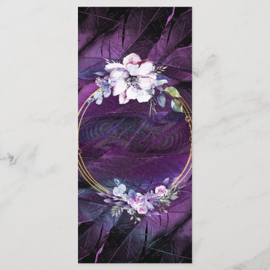 Elegant Flowers en Feathers Menu (Achterkant)