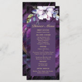 Elegant Flowers en Feathers Menu (Voorkant / Achterkant)